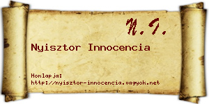 Nyisztor Innocencia névjegykártya